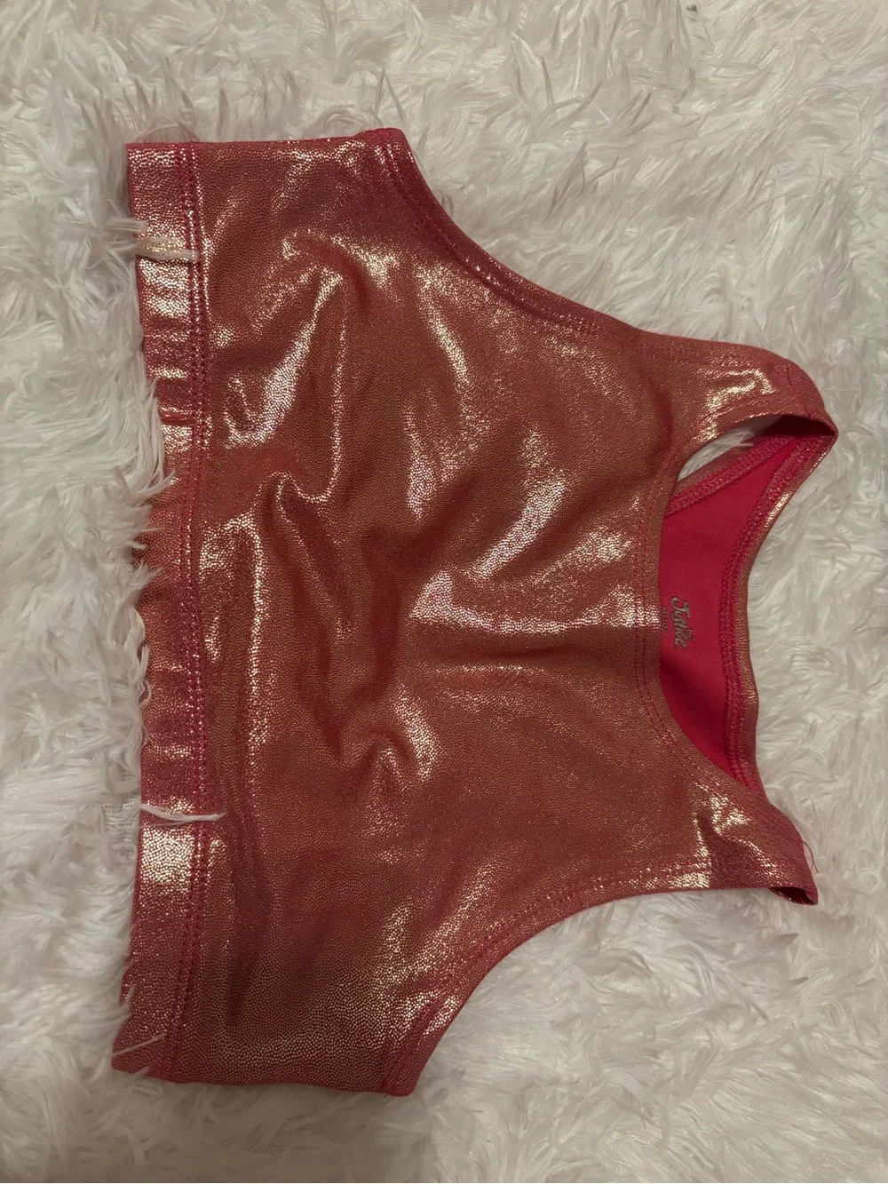 Justice Metallic Pink Sports Bra Lined Top Girl Size Medium 10 Never Worn